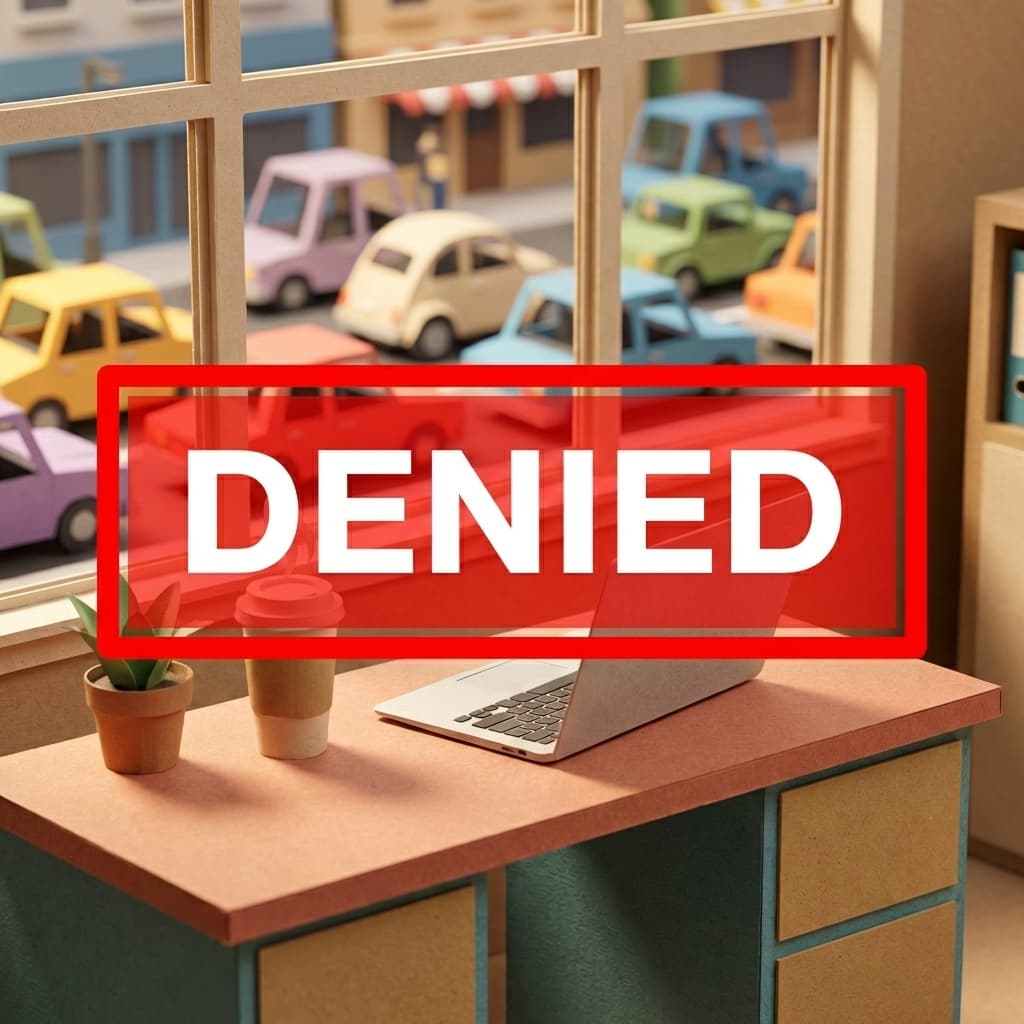 Denied car insurance quote without driver’s license shown on laptop screen